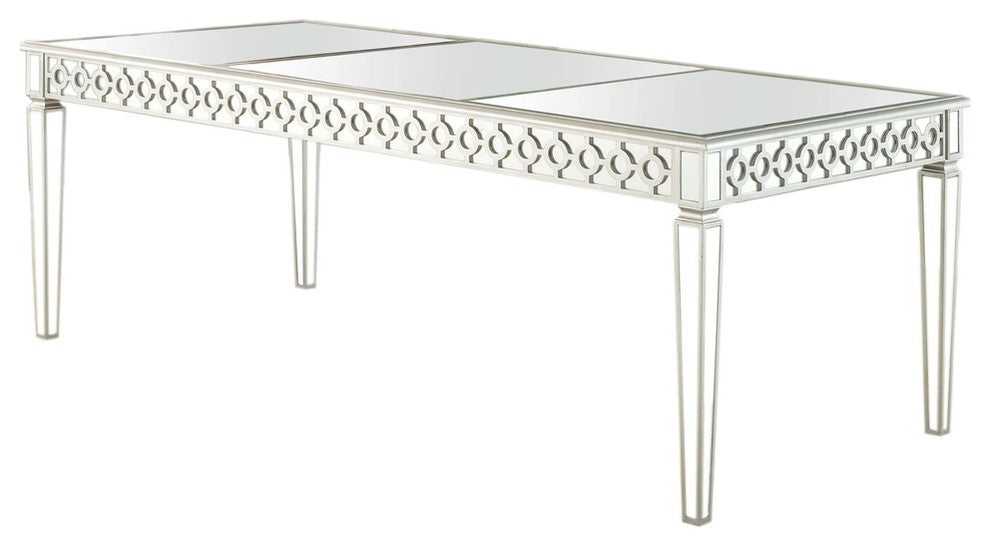 Sophie Silver Mirrored Dining Room Table