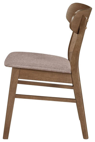Set of 2 Upholstered Dining Side Chair With Tapered Legs, Brown