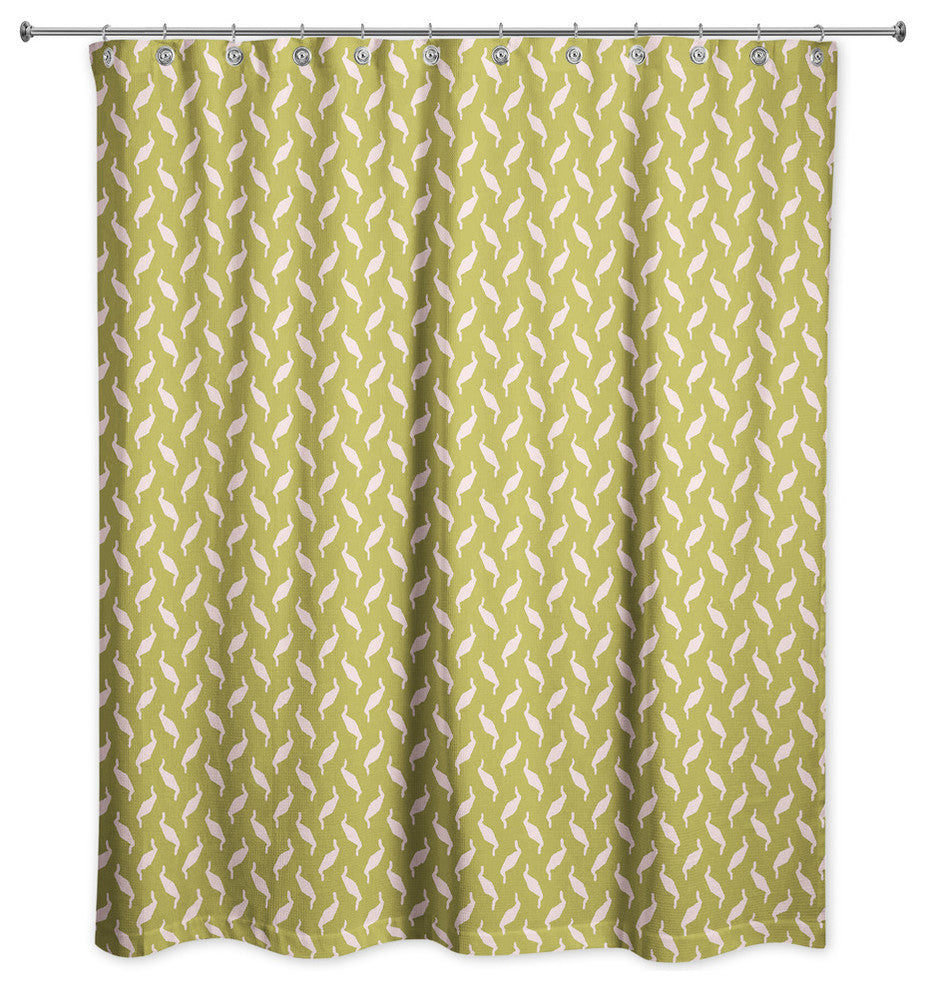 Gold Zig Zag Pattern Shower Curtain