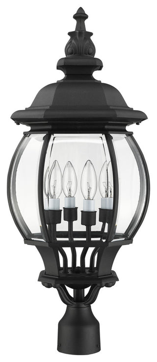 Textured Black Traditional, Colonial, Outdoor Post Top Lantern