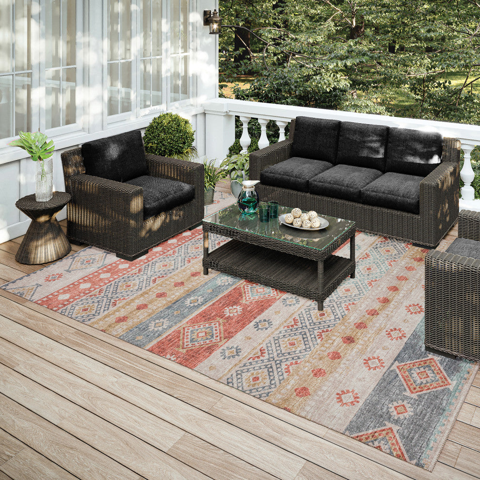 Indoor/Outdoor Sedona SN12 Canyon Machine Washable 9' x 12' Rug