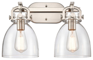 Innovations Lighting 412-2W-SN-7CL Newton Bell 2 Light 17" Bath Vanity Light