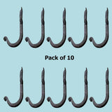 Hook Black RSF Iron Single 3 1/2"H X 1 1/4" Proj Pack of 10 |