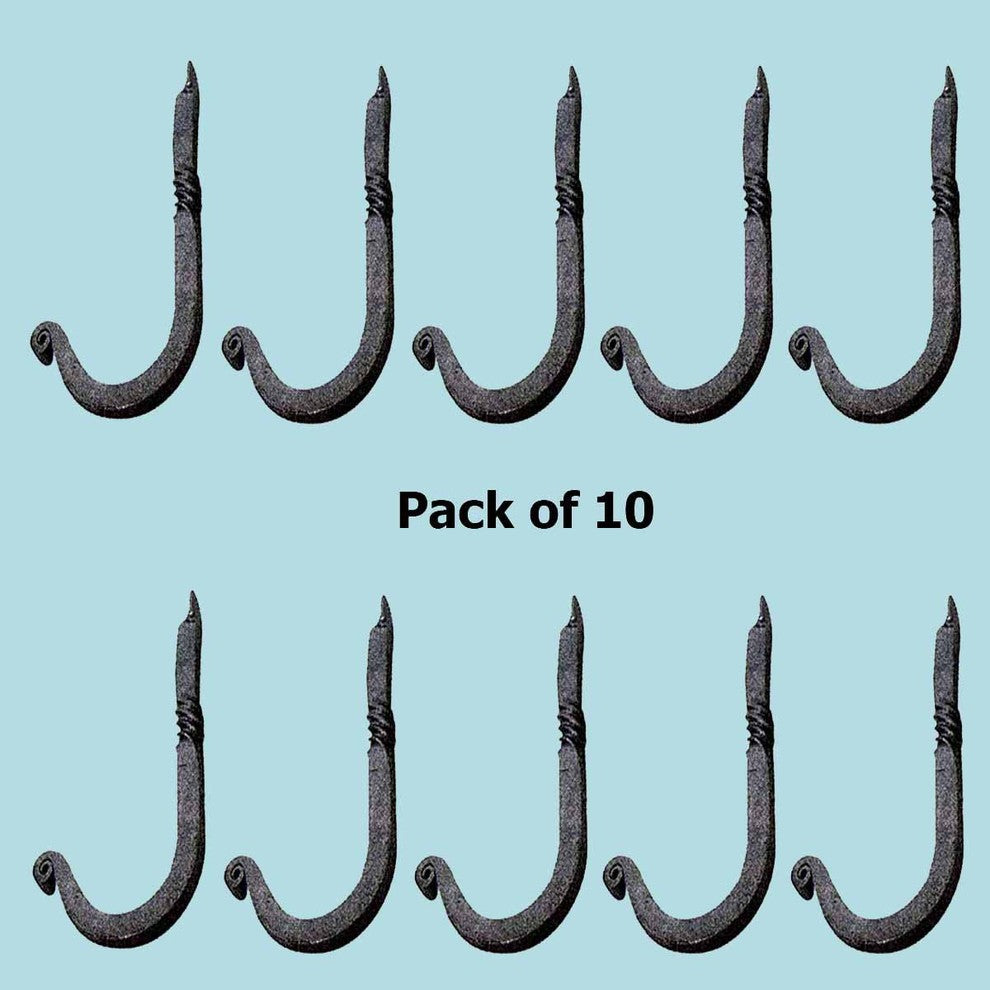 Hook Black RSF Iron Single 3 1/2"H X 1 1/4" Proj Pack of 10 |