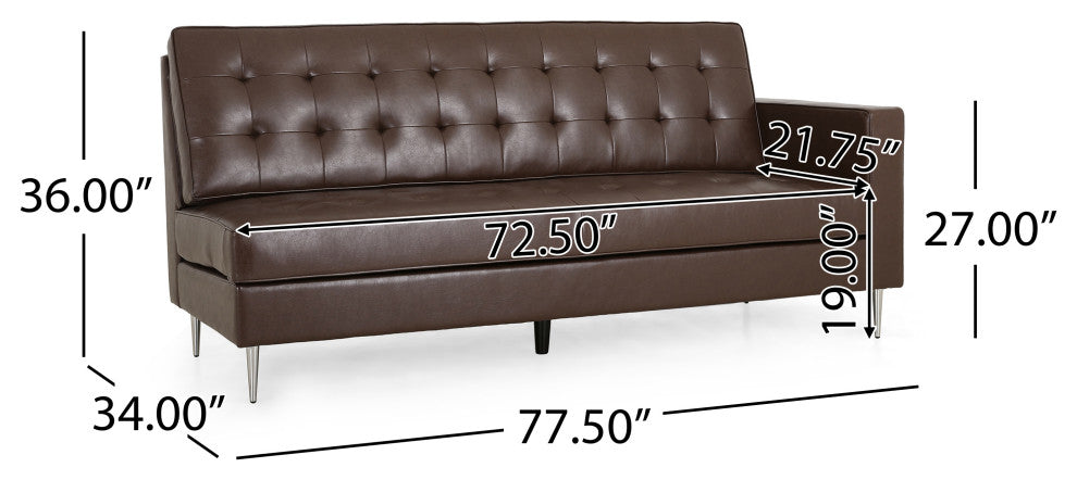 Goliath Contemporary Faux Leather Tufted 5 Seater Sectional Sofa Set