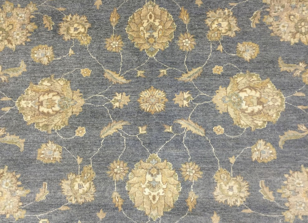 Peshawar Sitora Gray Hand-Knotted Rug, 8'1x9'11