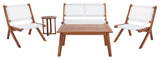 Safavieh Kobina 5 Piece Outdoor Living Set, Natural/White