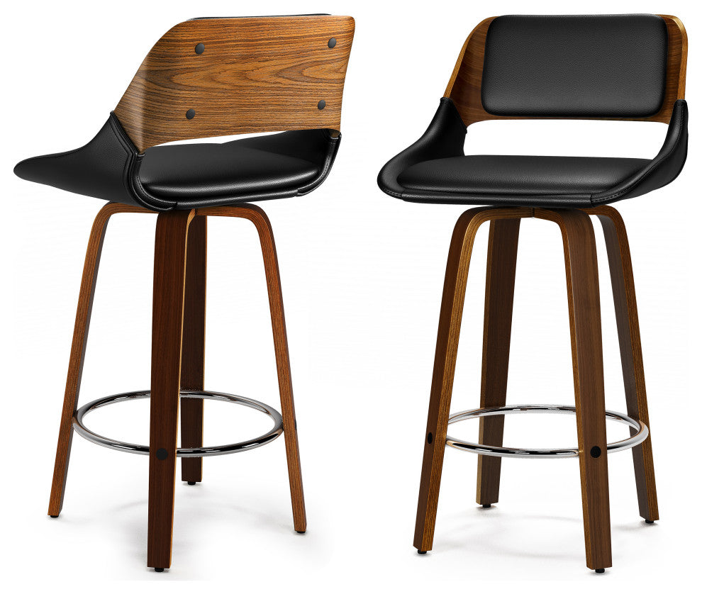 Carly Swivel Bar Stool, Set of 2, Black