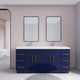 Rosa 72" Free Standing Modern Vanity, High Gloss Night Blue, Glossy White Top