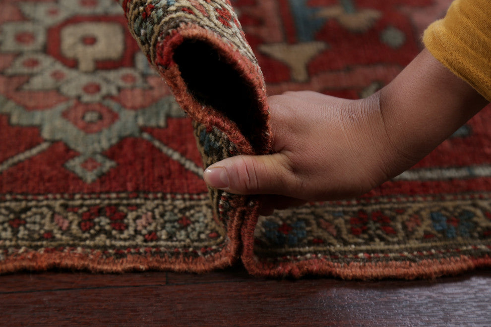 Consigned, Antique Handmade Faded Traditional Persian Area Rug, Green, 11x15