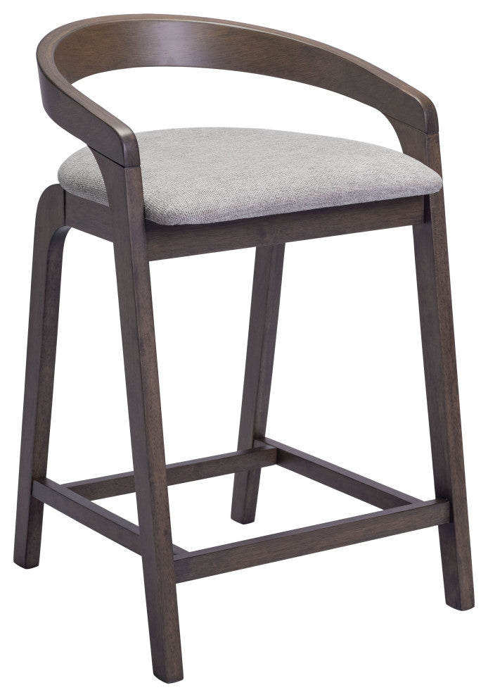 Troy Counter Stool, Set of 2 Dove Gray and Espresso