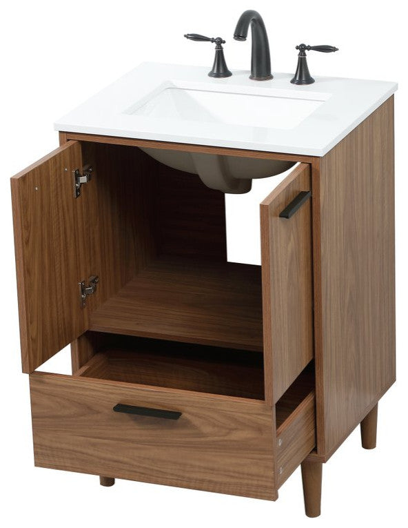 Bailey 19" Modern Walnut Brown-Light Bathroom Vanity