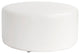 36" Universal Round Ottoman Slipcover, Atlantis White