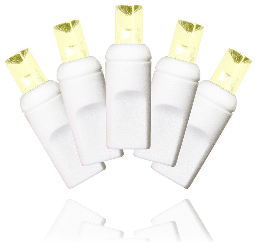 50 5Mm Warm White Lights 6" Spacing On White Wire