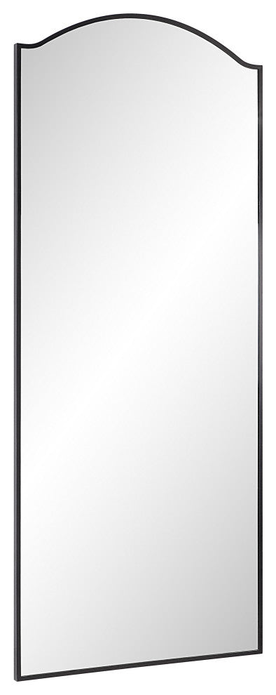 Balina 72" Tall Rectangular Arch Mirror, Matte Black
