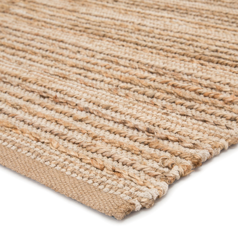 Jaipur Living Clifton Natural Solid Tan/White Area Rug, 3'6"x5'6"