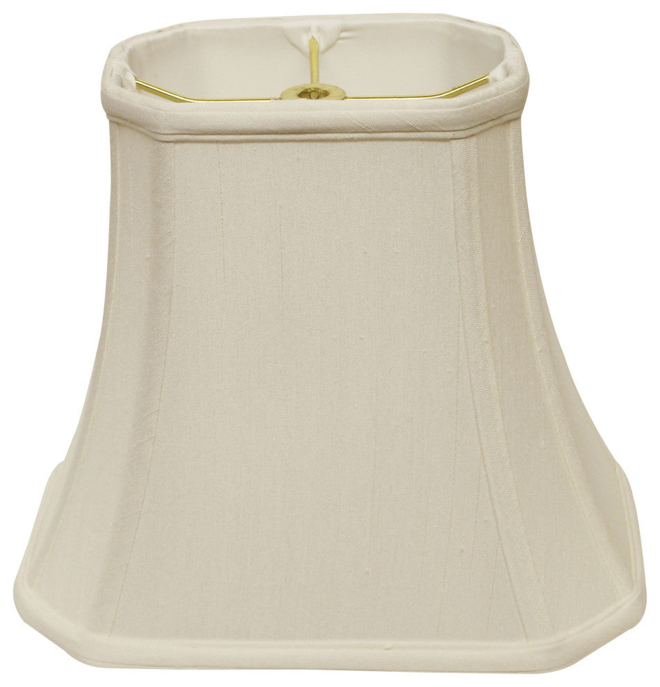 16" White Slanted Rectange Bell Monay Shantung Lampshade