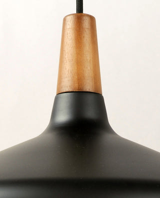 Maxim 11354 Nordic 1 Light 15\" Wood / Aluminum Pendant - Walnut / Black