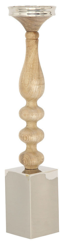 Buckmore Wood and Stainless Steel Candleholder