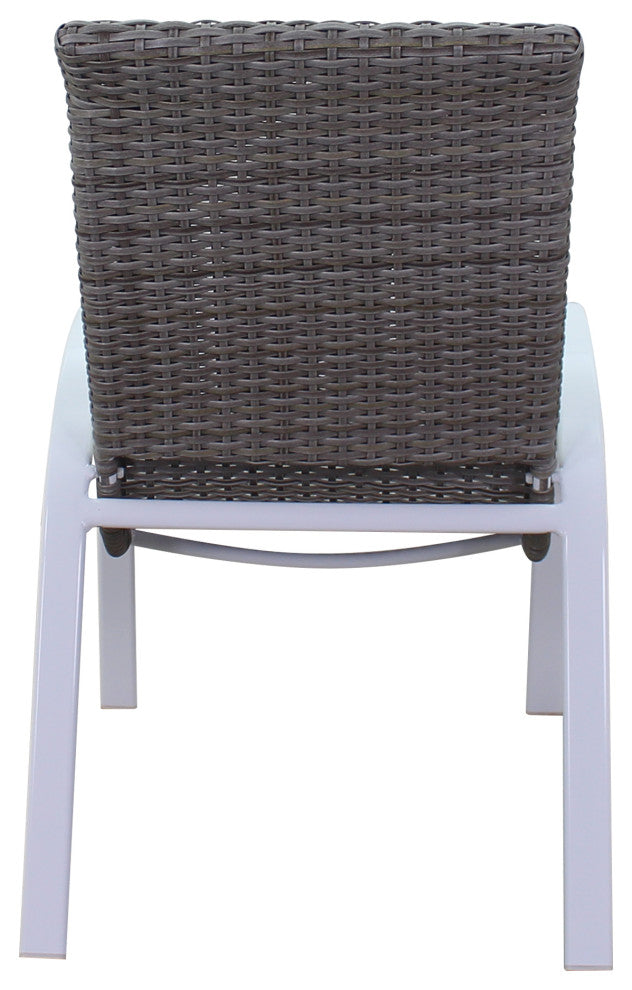 Courtyard Casual Santa Fe Wicker Chairs, Set of 4, White