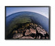 Fisheye Ocean Sea Landscape Photograph, 24"x30", Black Frame