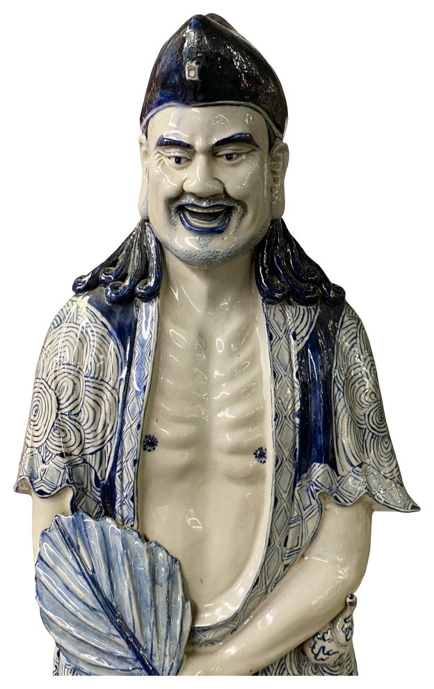 Chinese Porcelain Ji Gong /Chan Master Daoji  Beggar Buddha Figure Statue ws1264