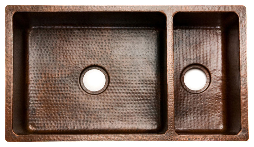 Premier Copper K75DB33199 33'' Copper Kitchen Double Basin Sink
