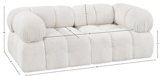 Ames Boucle Fabric Modular Sofa, Cream, 2-Piece: 2 Corner Chair