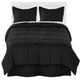 Comforter, Sheet, and Bed Skirt, Black, White, Black, Split Queen