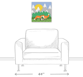 Kissing Foxes 16x16 Canvas Wall Art