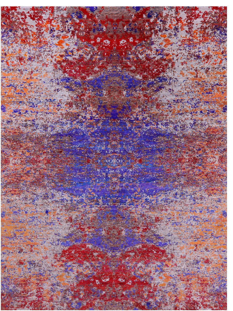8' 10" X 12' 3" Wool & Silk Handmade Modern Rug - Q15813