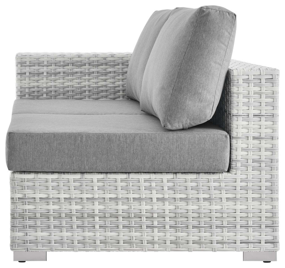 Lounge Sectional Sofa Chair Set, Rattan, Wicker, Gray, Modern, Outdoor