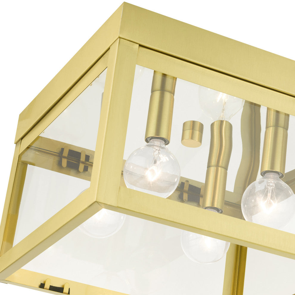 Satin Brass Transitional, Nautical,  Mission, Flush Mount