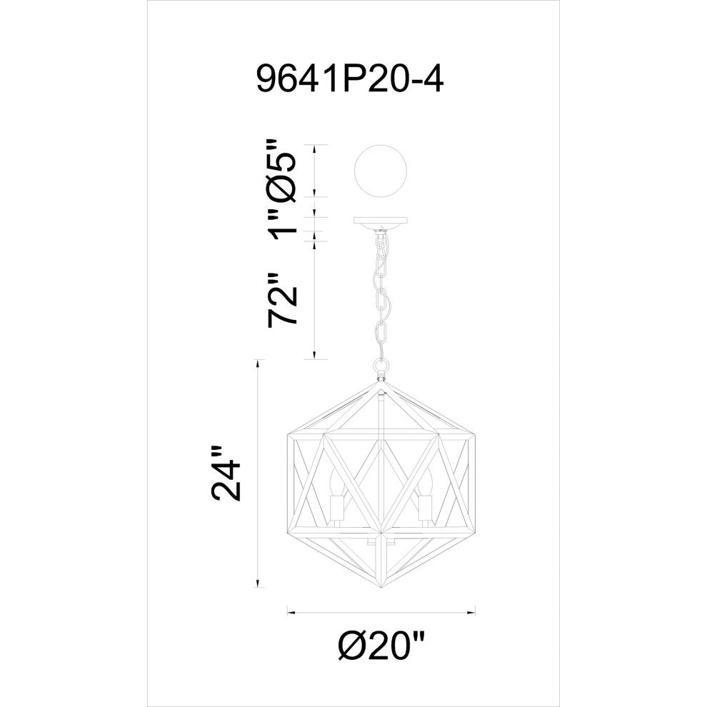 Amazon 4 Light Up Pendant With Black Finish