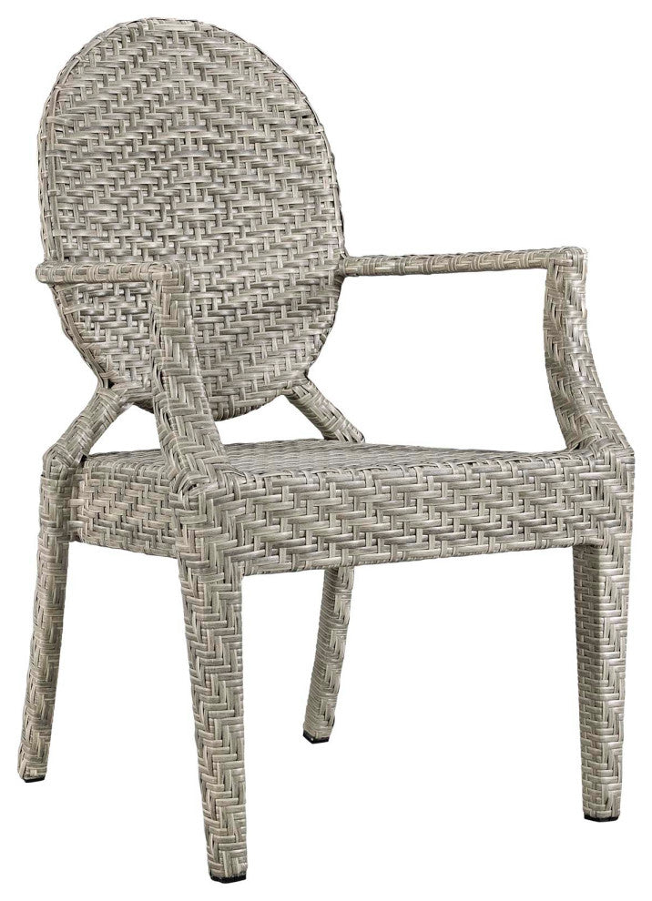 Modway Casper Dining Outdoor Patio Armchair, Light Gray