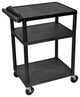Luxor Endura 3-Shelf Black Presentation Cart, 34"