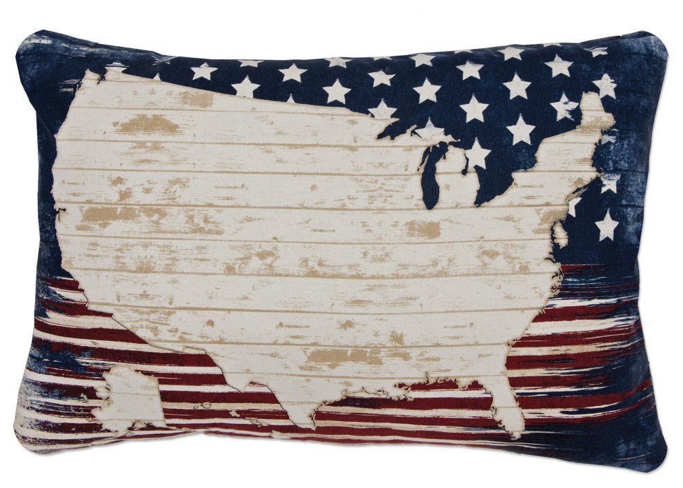American Spirit 15x25 Map Pillow, Multi
