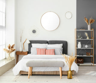 Gingham Plaid Accent Pillow, Harvest Orange, 26"x26"