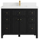 Sonoma 42 Single Sink Reeded Bath Vanity in Black 2" White Quartz