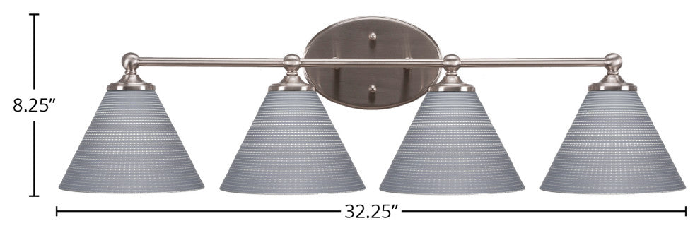 Capri 4-Light Bath Bar, Brushed Nickel/Gray Matrix