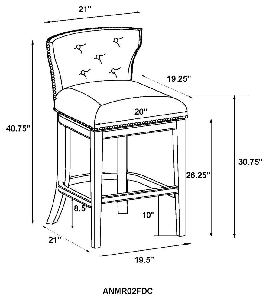 Miranda Swivel Bar Stool, White, 2, Bar Height