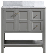 CASAINC 36" Marble Top Single Sink Bathroom Vanity, Gray