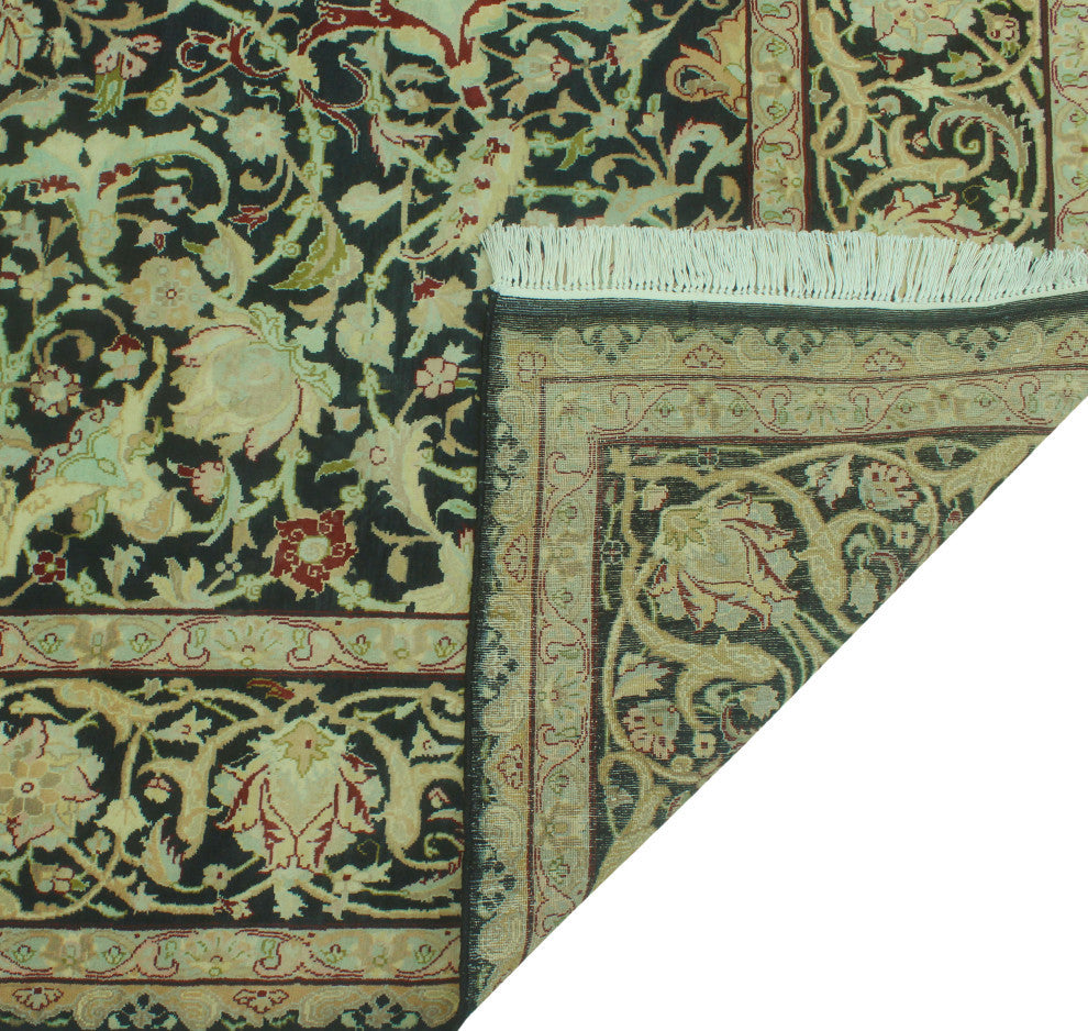Pak-Persian Fojan Black/Green Rug, 8'0x9'10