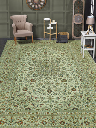 Super Vintage Distressed Ercan Ivory/Beige Rug, 7'8 x 11'7