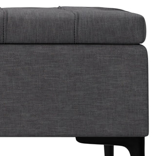 Laura Mid Century Lift Top Storage Ottoman, Slate Grey