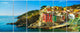 Riomaggiore Village Rocky Beach, Seascape Canvas Art Print, 70"x28", 6 Panels
