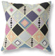 16" Pink Gold Tile Indoor Outdoor Zippered Throw Pillow