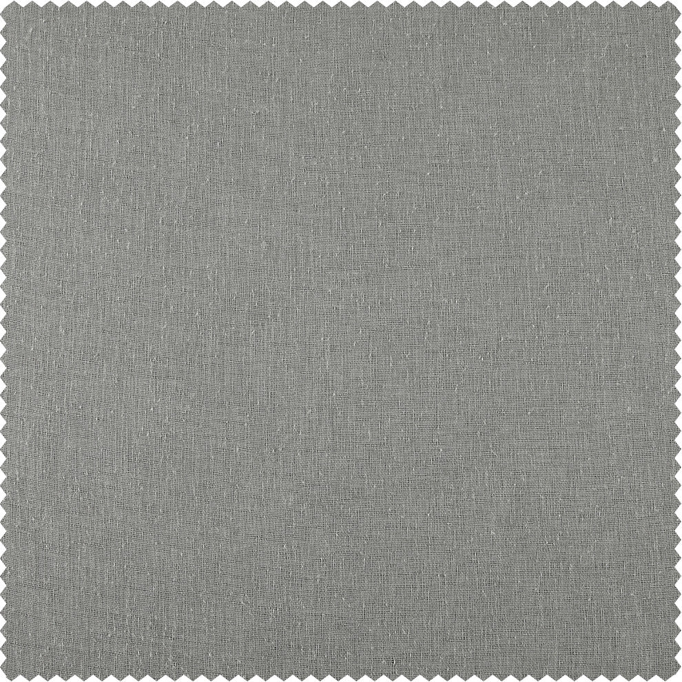 Solid FauxLinen Sheer Curtain, Single Panel, Paris Gray, 50"x96"