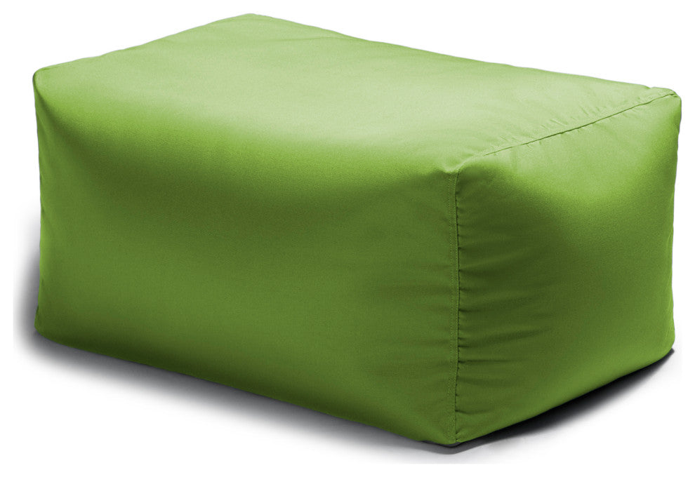 Leon Outdoor Patio Bean Bag Ottoman, Lime
