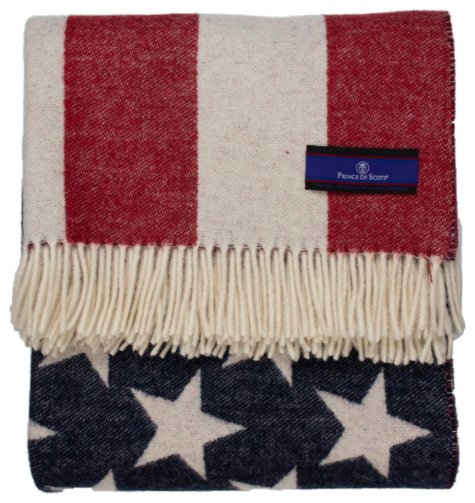 American Flag Merino Wool Throw